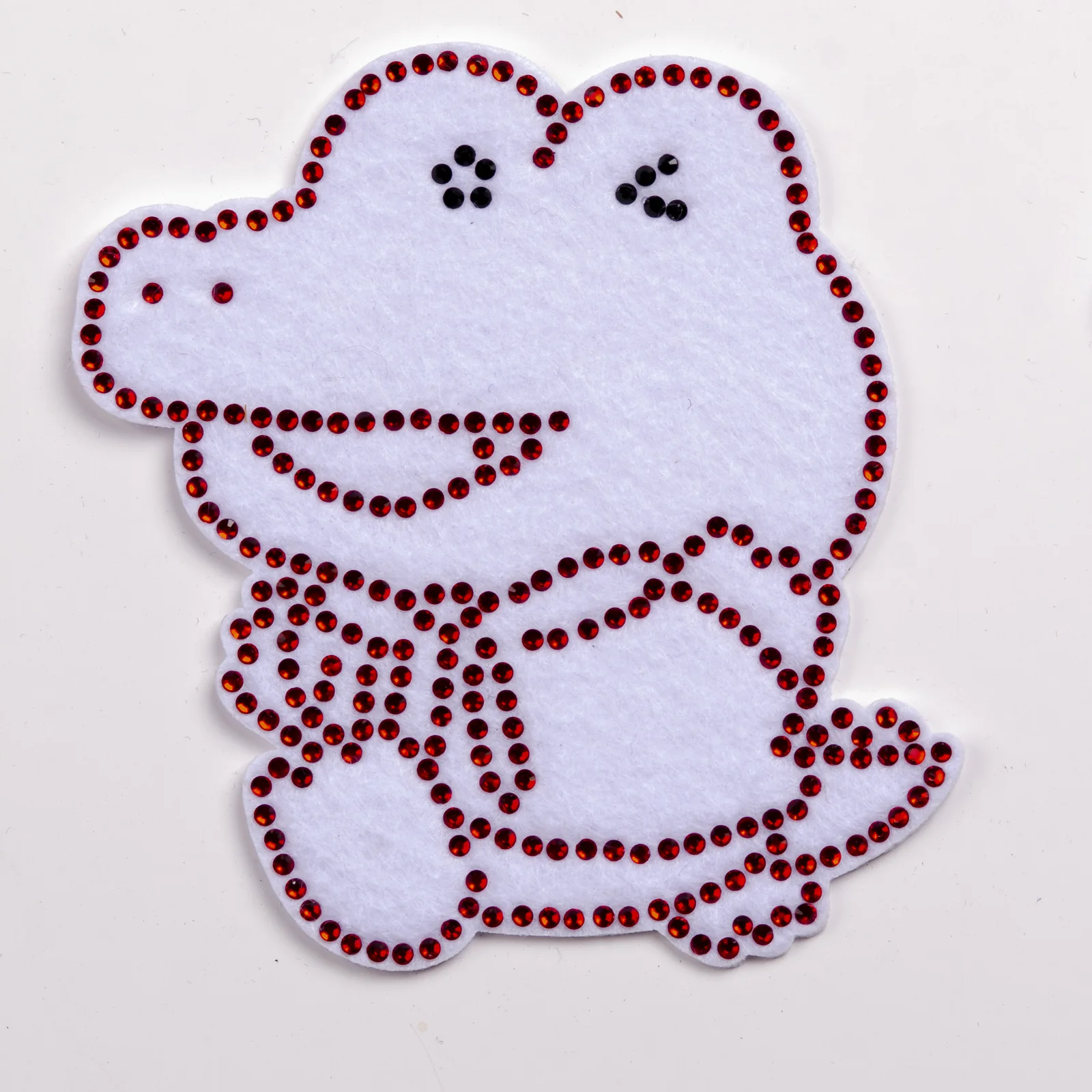 Colored rhinestone frog cartoon textile patch