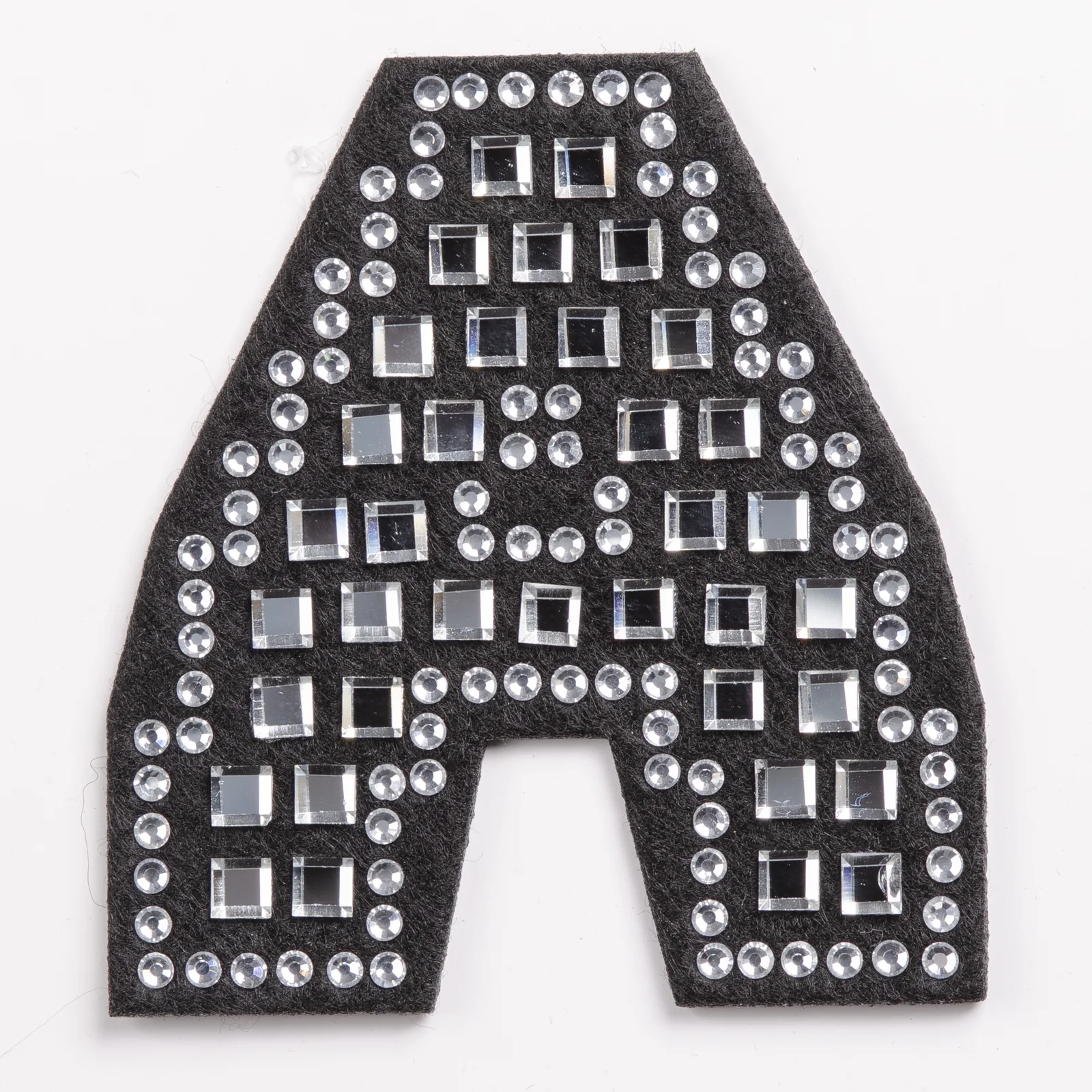 Square crystal grid letter A patch