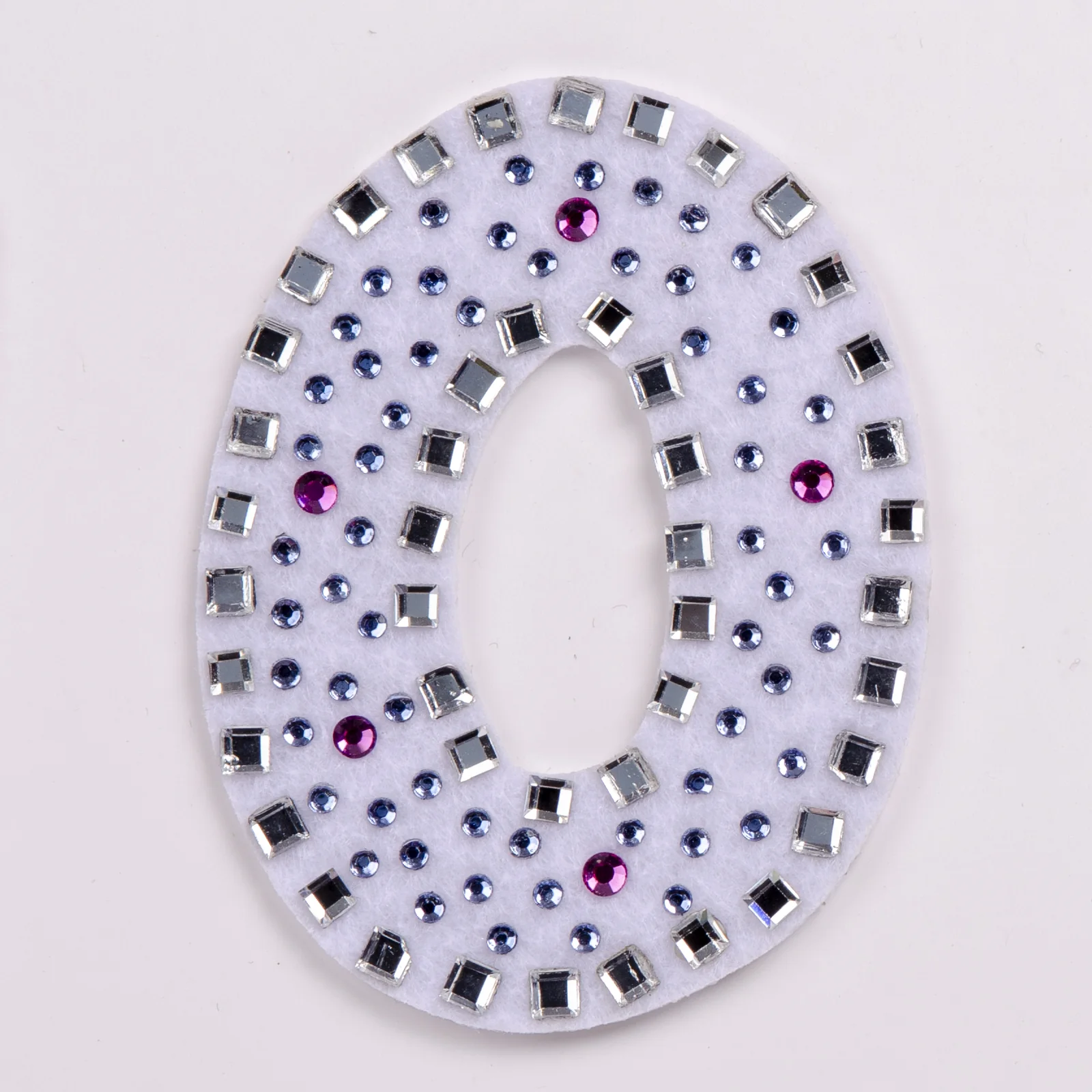 White square-crystal initial A patch