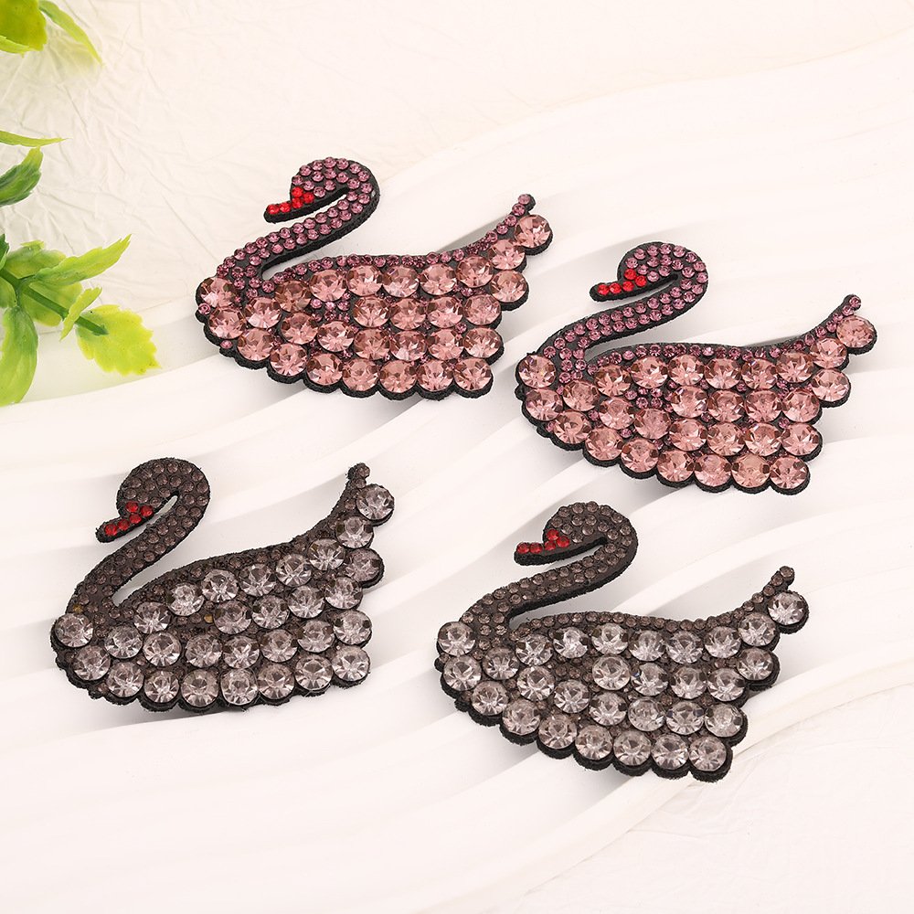 Swan rhinestone iron-on patch catalog reference