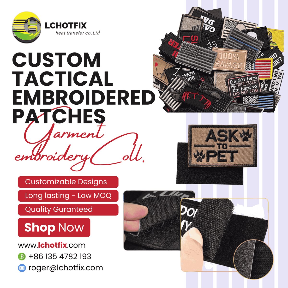 Tactical Embroidered Hook-and-Loop Patches