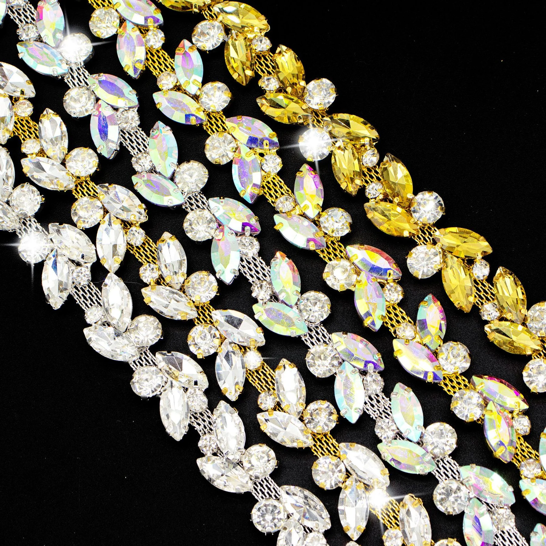 1.65 cm Marquise Cluster Rhinestone Chain