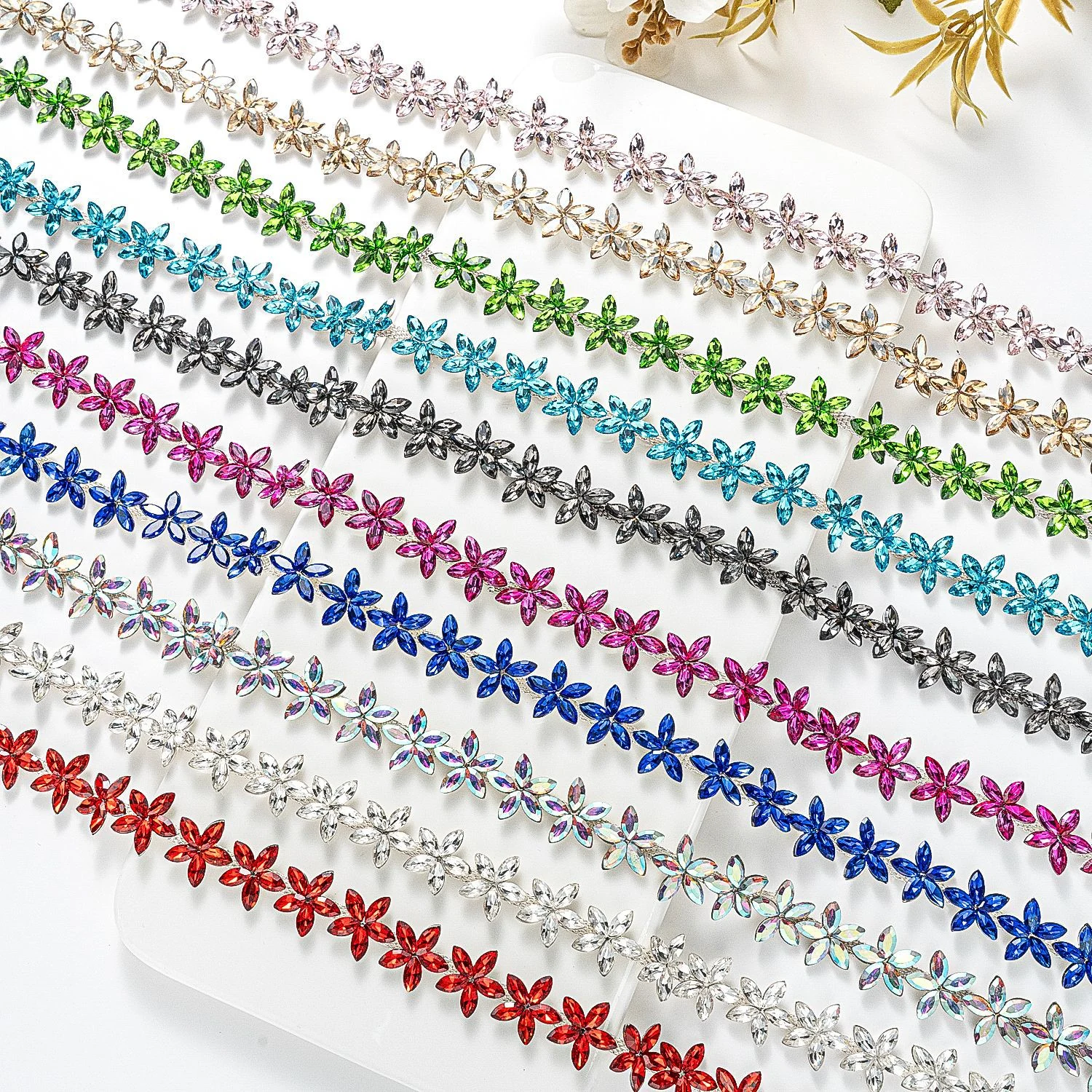 1.6 cm Five-Point Star Rhinestone Chain
