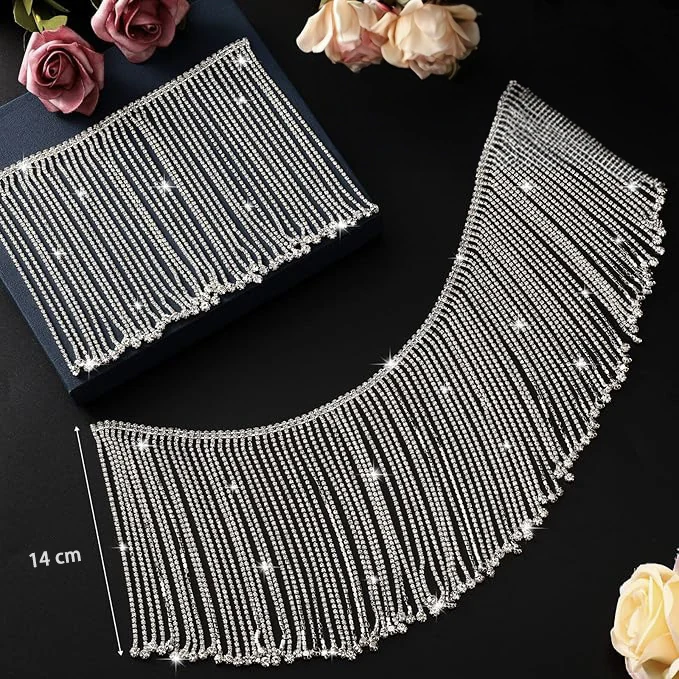 14 cm Long Rhinestone Tassel Fringe