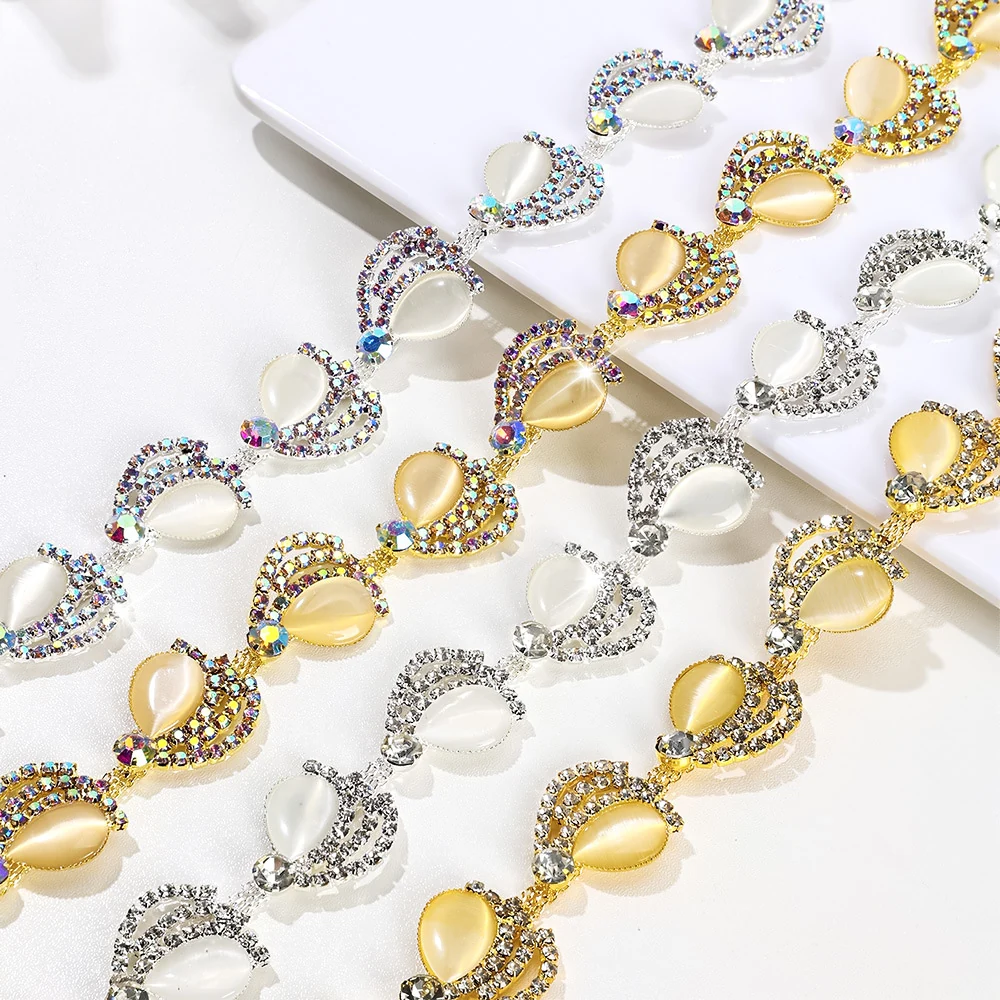 2 cm Cat-Eye Rhinestone Chain