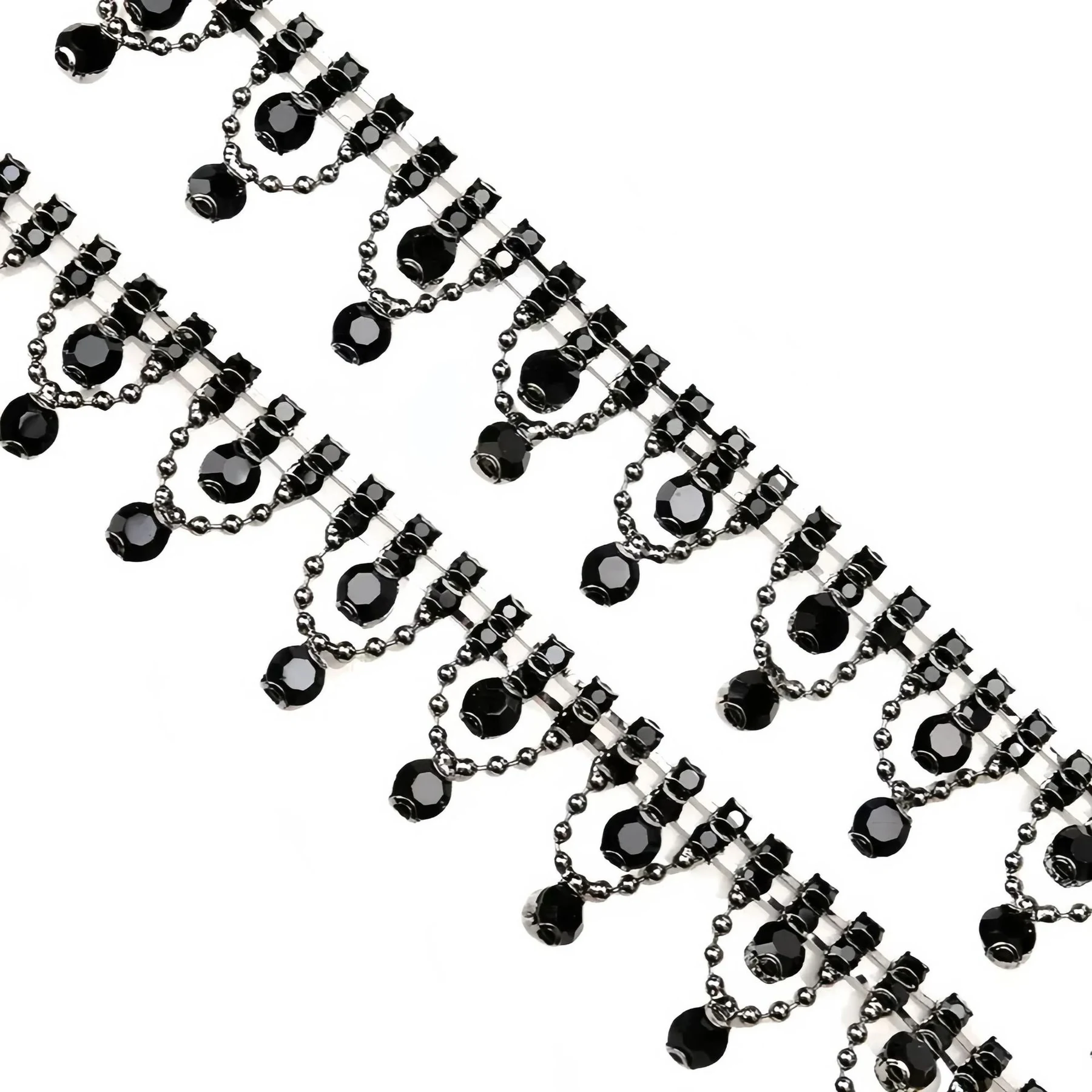 2 cm Double-Drop Rhinestone Fringe Chain
