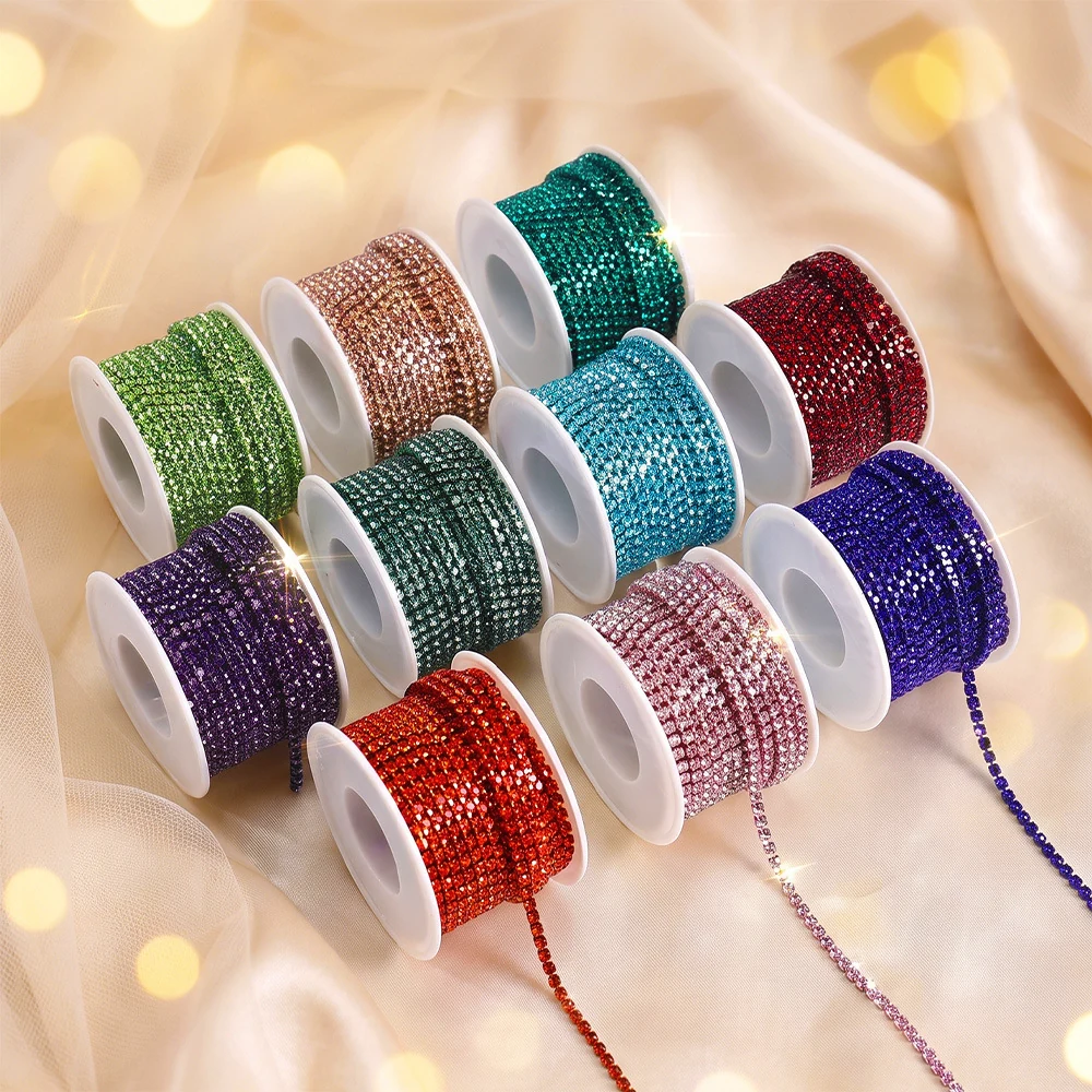 32-Color Electroplated Rhinestone Claw Chain
