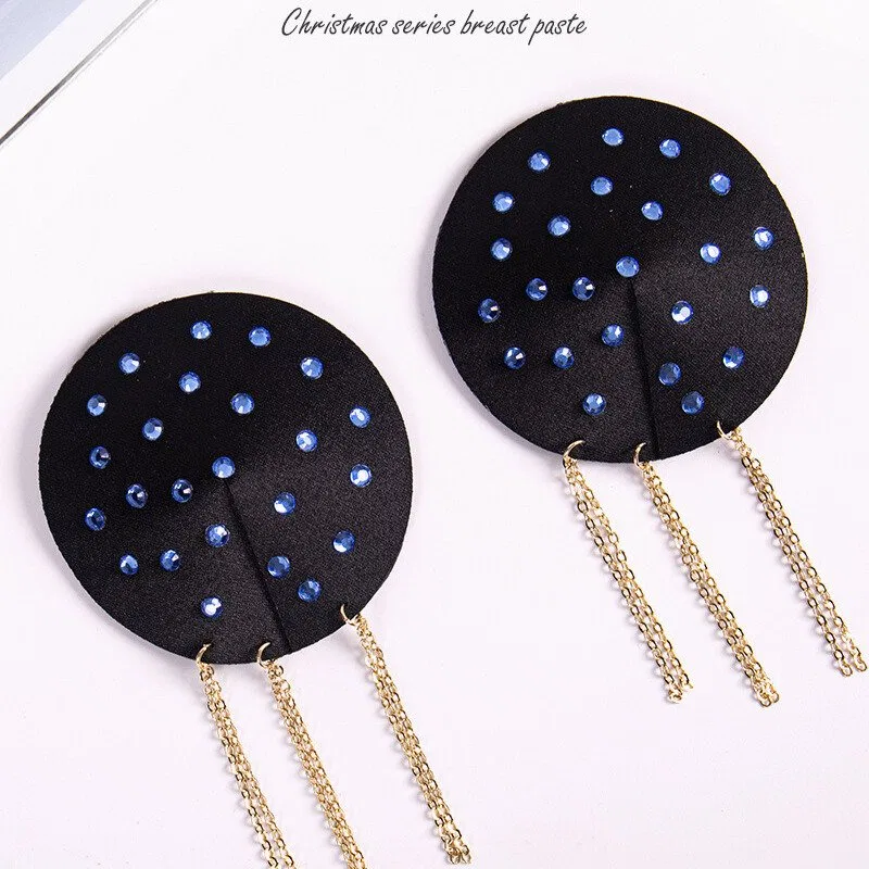 Blue Diamond Chain Nipple Covers