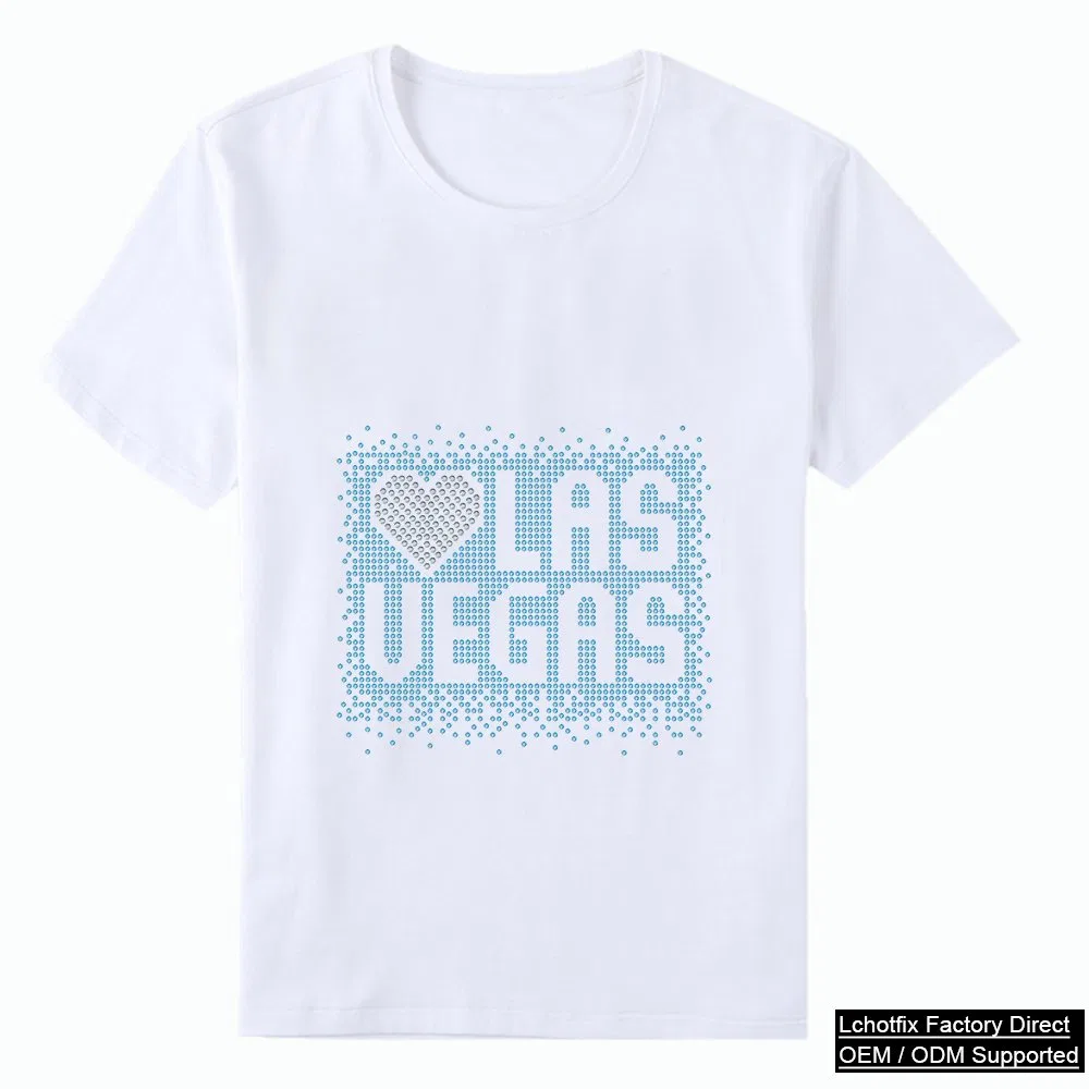 Blue graphic rhinestone T-shirt product reference