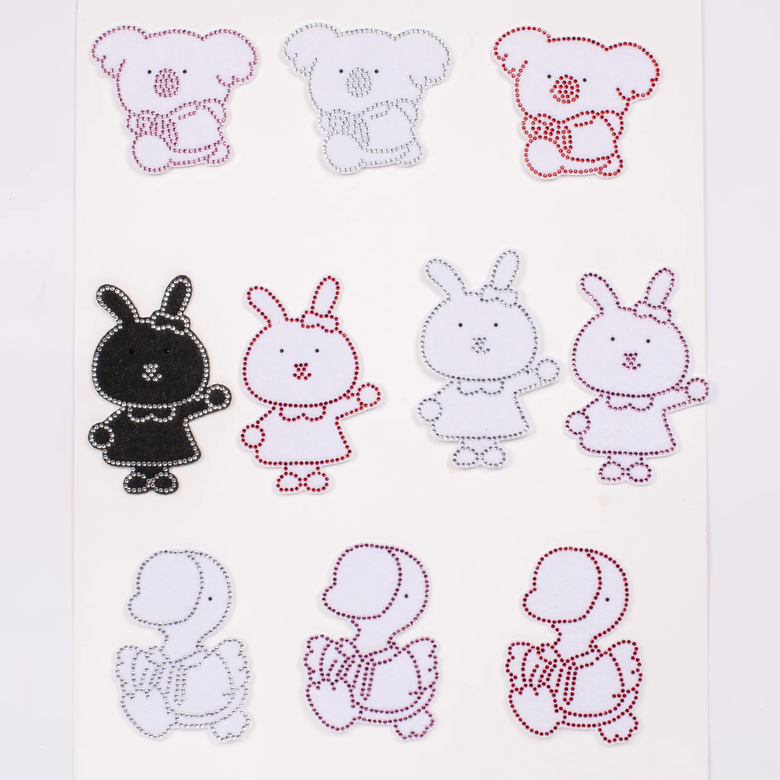 Color Crystal Cartoon Animal Felt Patches