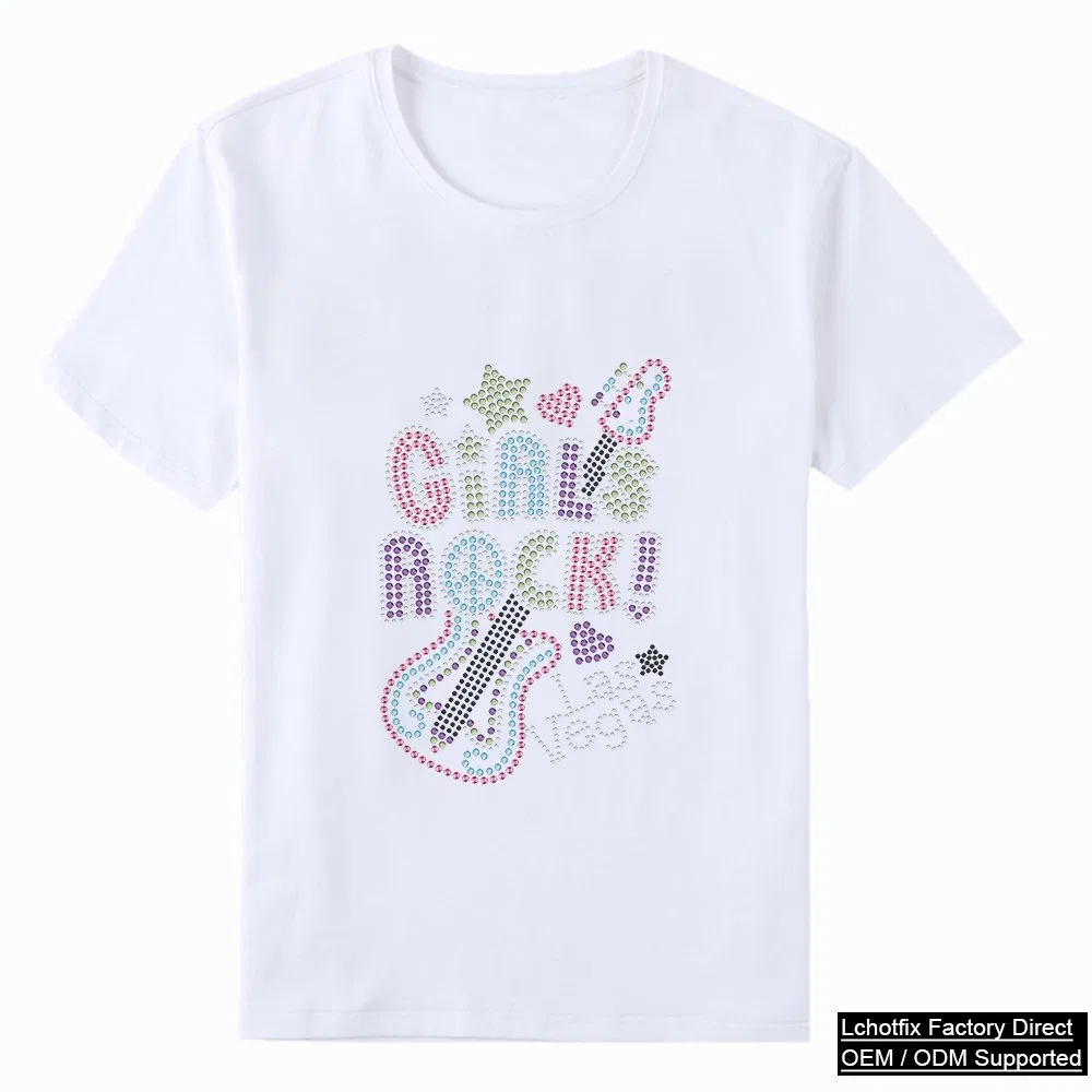 Colorful Girls Rock Rhinestone T-Shirt