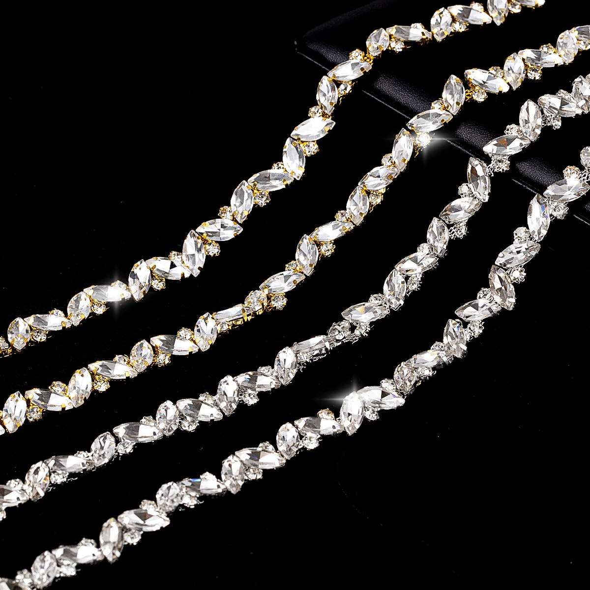 1.2 cm Crossed Marquise Rhinestone Chain