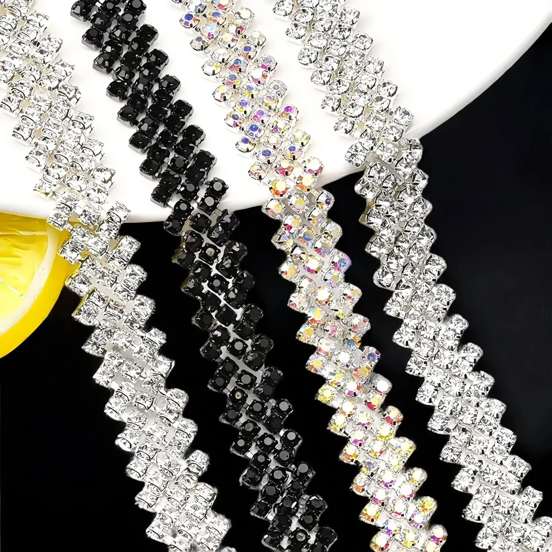 Five-Row Chevron Rhinestone Chain