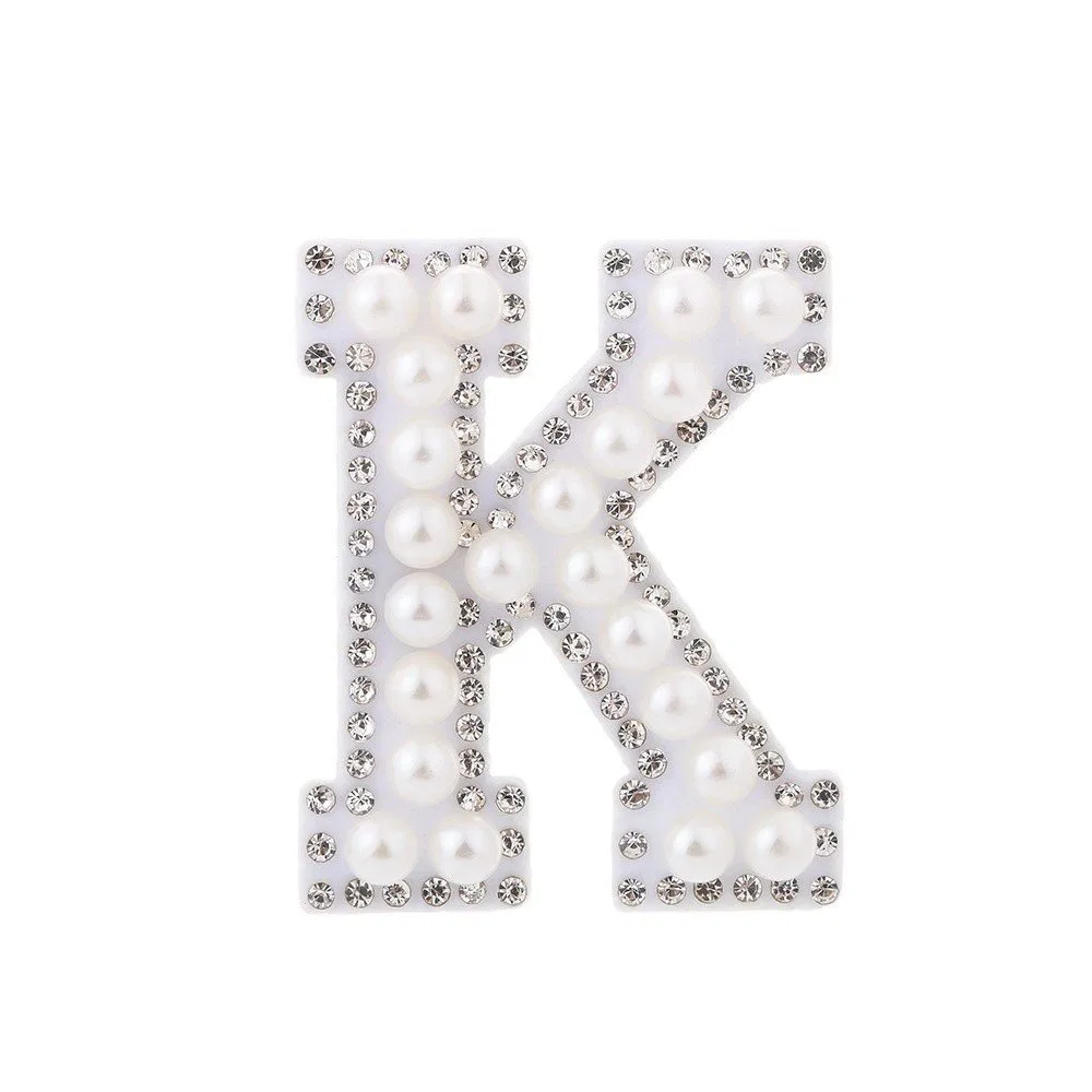 Pearl-Look A–Z Felt Crystal Appliques, view 2