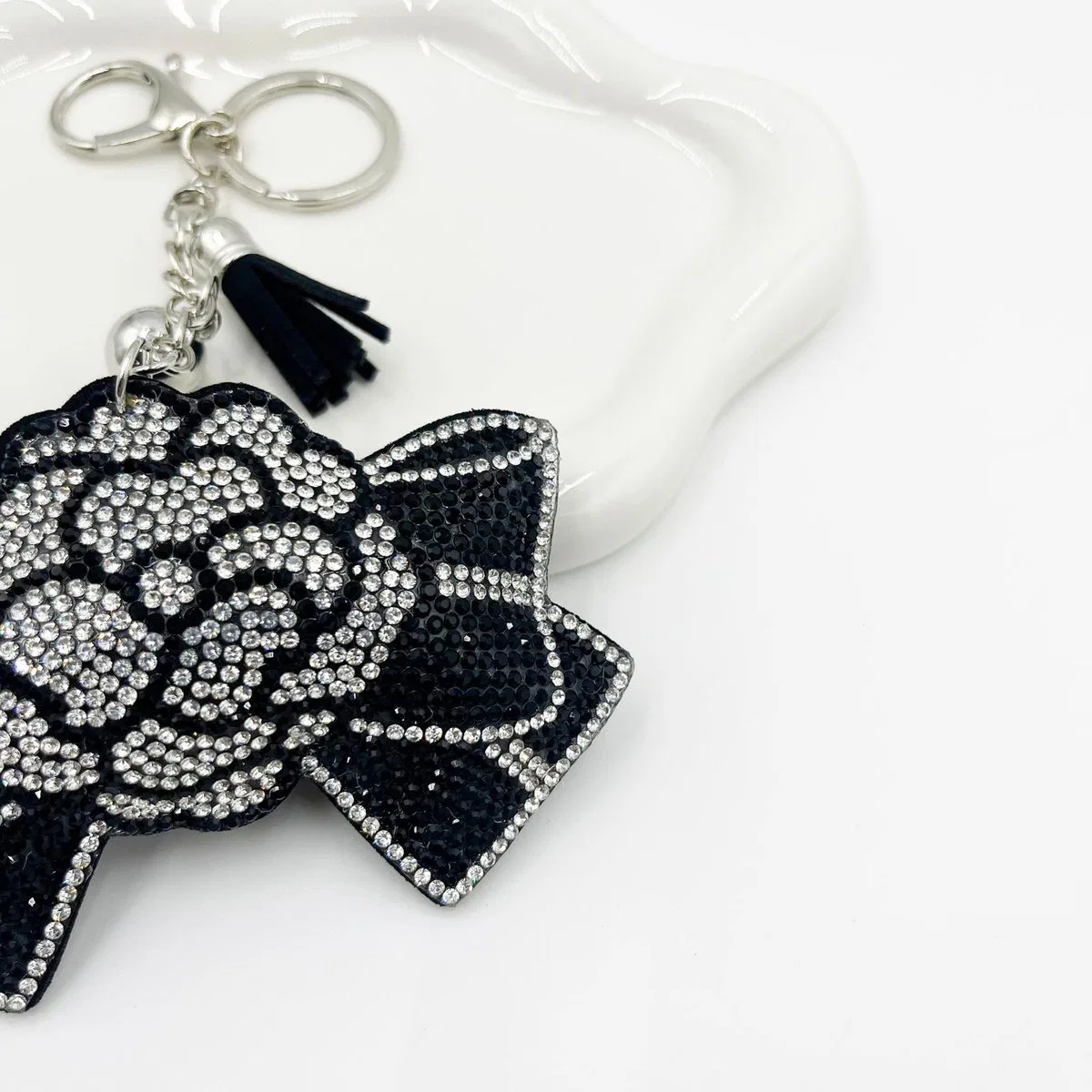 Black Rose and Winged Bow Charm, view 5