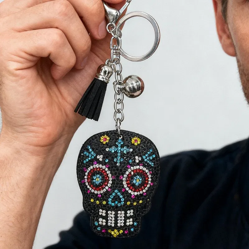 Multicolor Crystal Skull Bag Charm, view 2