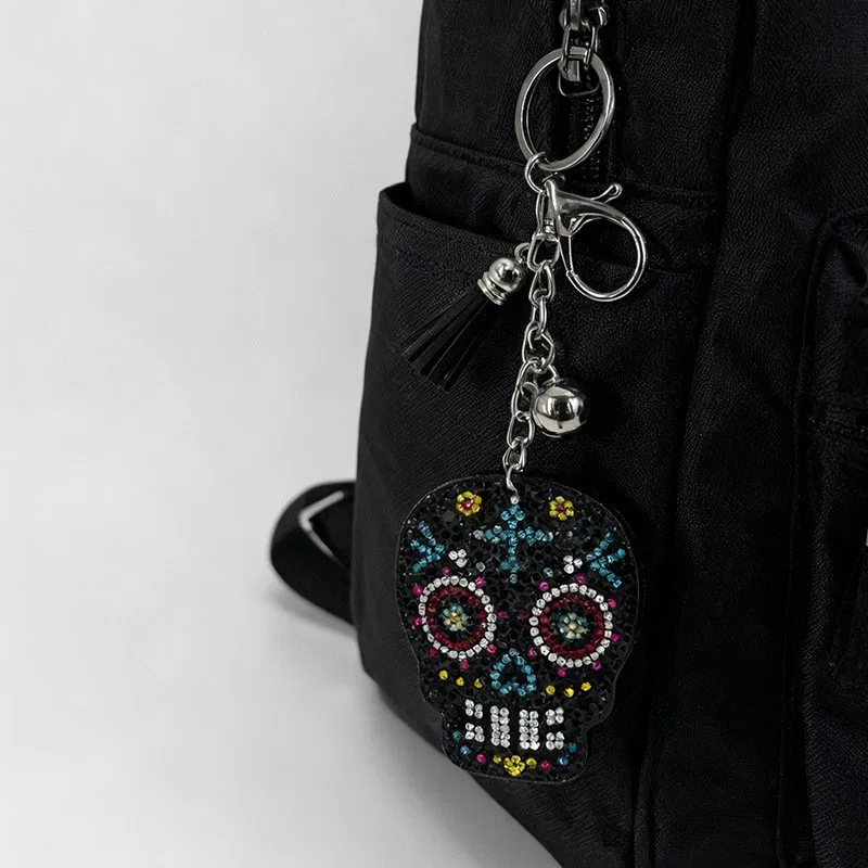 Multicolor Crystal Skull Bag Charm, view 3