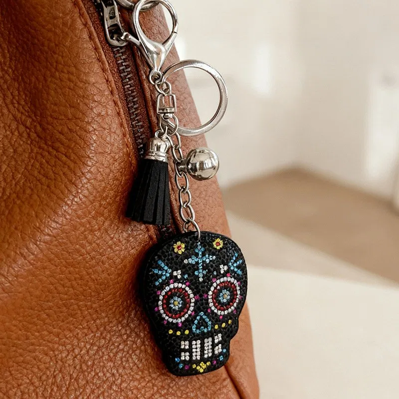Multicolor Crystal Skull Bag Charm, view 4