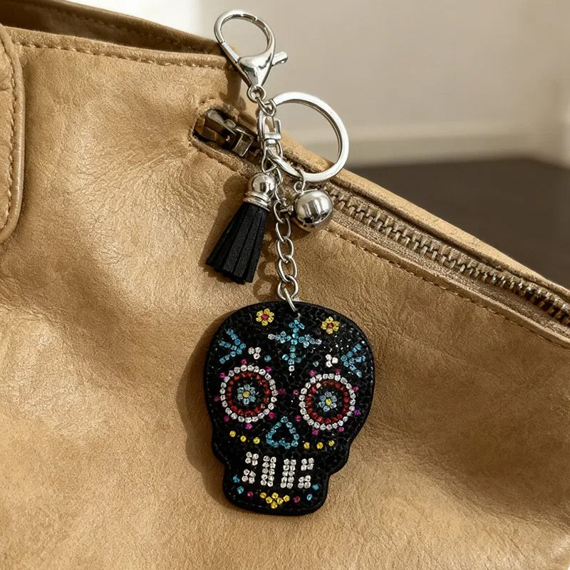 Multicolor Crystal Skull Bag Charm, view 5