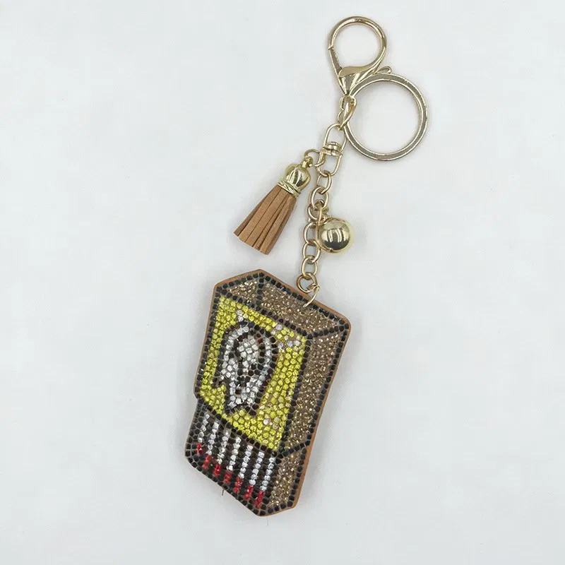 Crystal Matchbox-Shape Bag Charm, view 2
