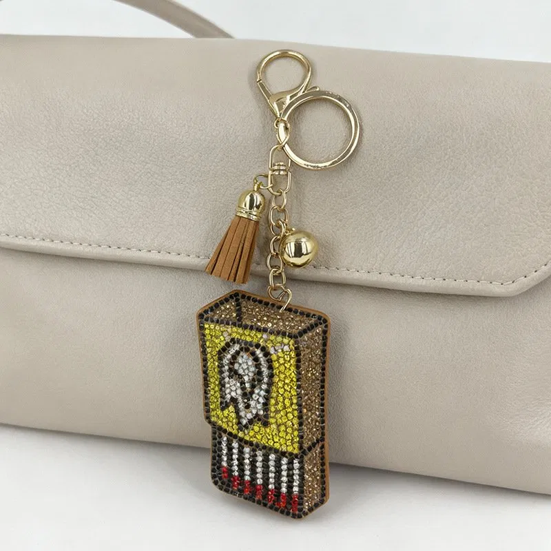 Crystal Matchbox-Shape Bag Charm, view 5