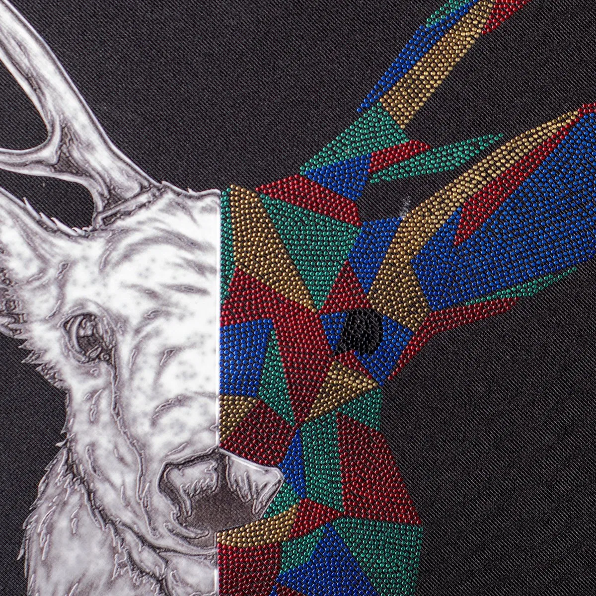Split-Style Geometric Deer Graphic Tee, view 4