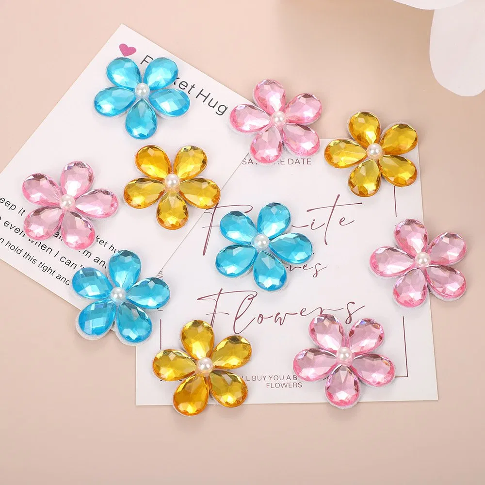 Multicolor Felt-Backed Floral Stone Patches, view 4