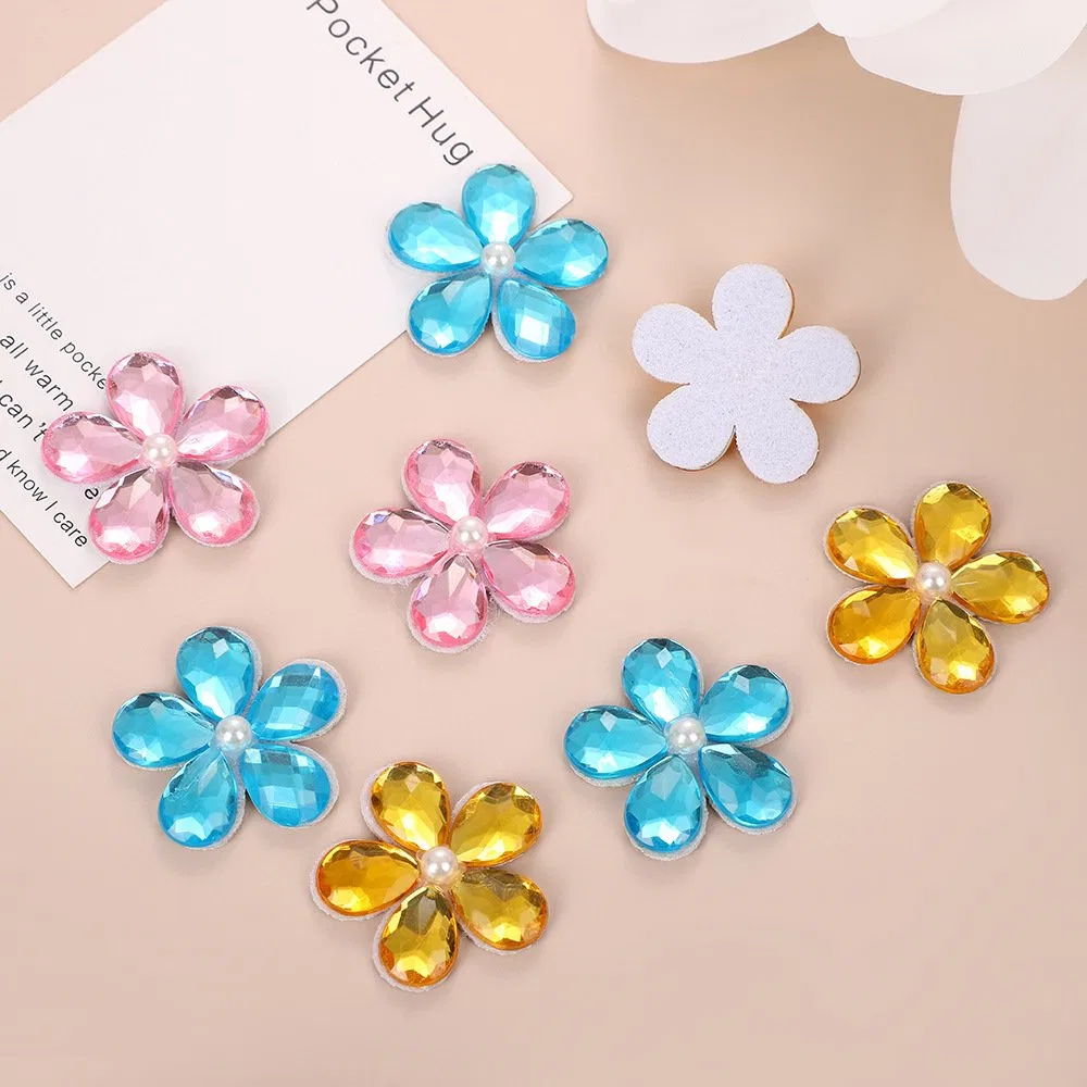 Multicolor Felt-Backed Floral Stone Patches, view 5