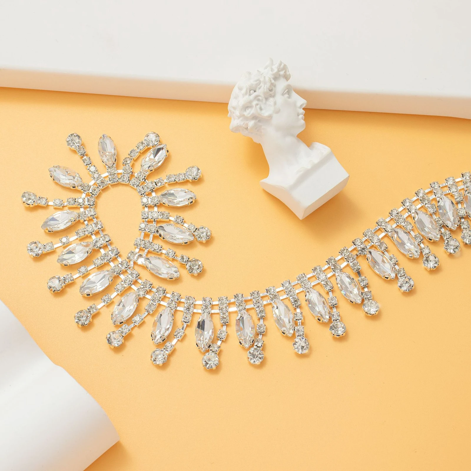 Crystal marquise and teardrop trim reference view 3; identify this view when requesting its exact construction