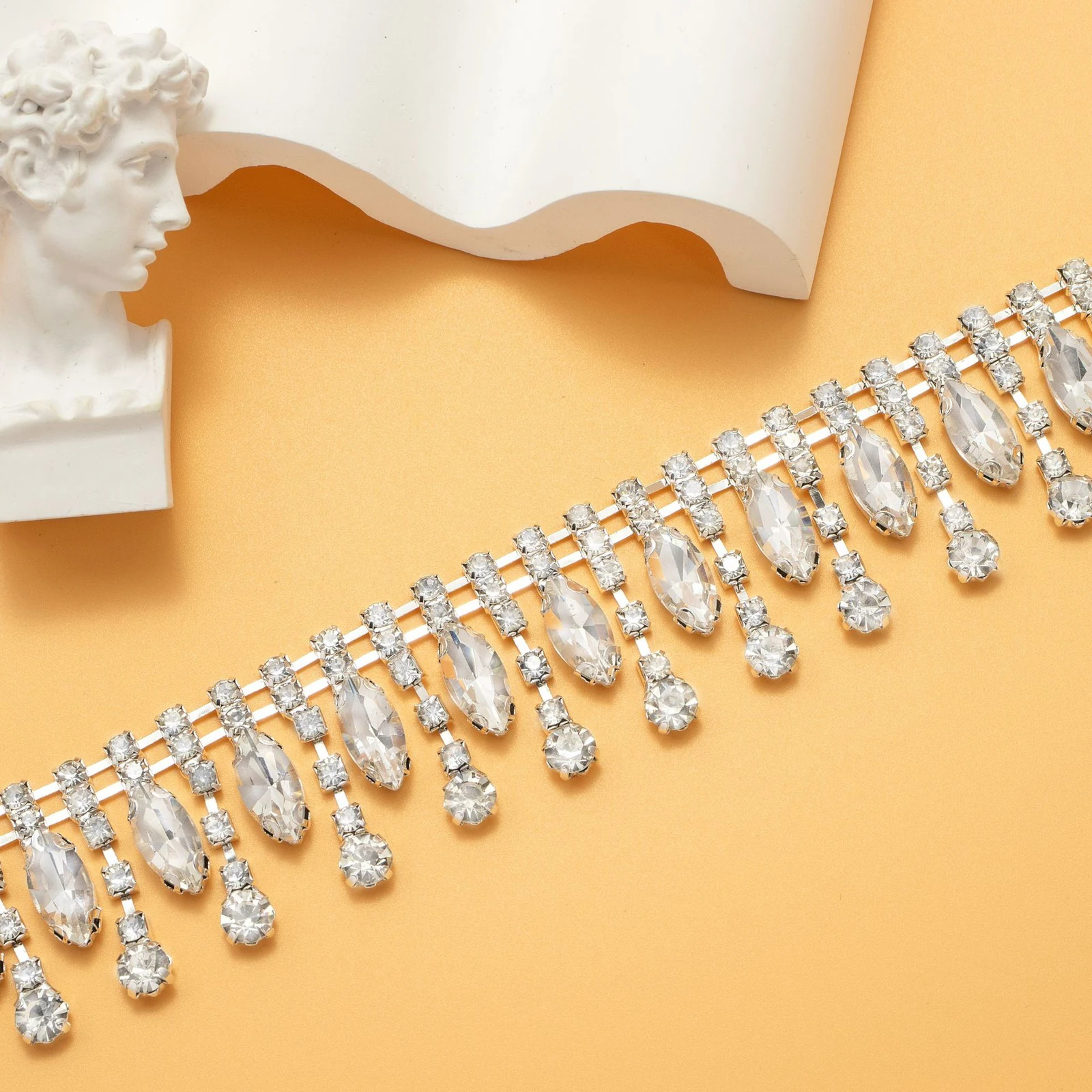 Crystal marquise and teardrop trim reference view 5; identify this view when requesting its exact construction
