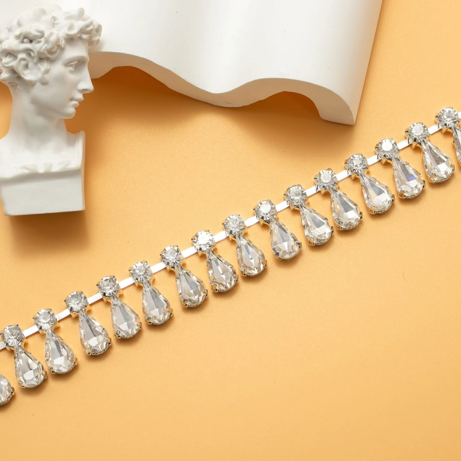 Crystal marquise and teardrop trim reference view 9; identify this view when requesting its exact construction
