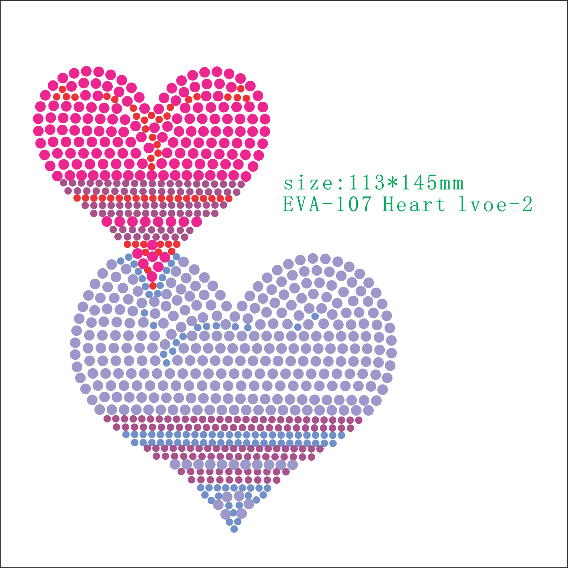 Multicolor Octagon Heart Heat Transfer, view 4