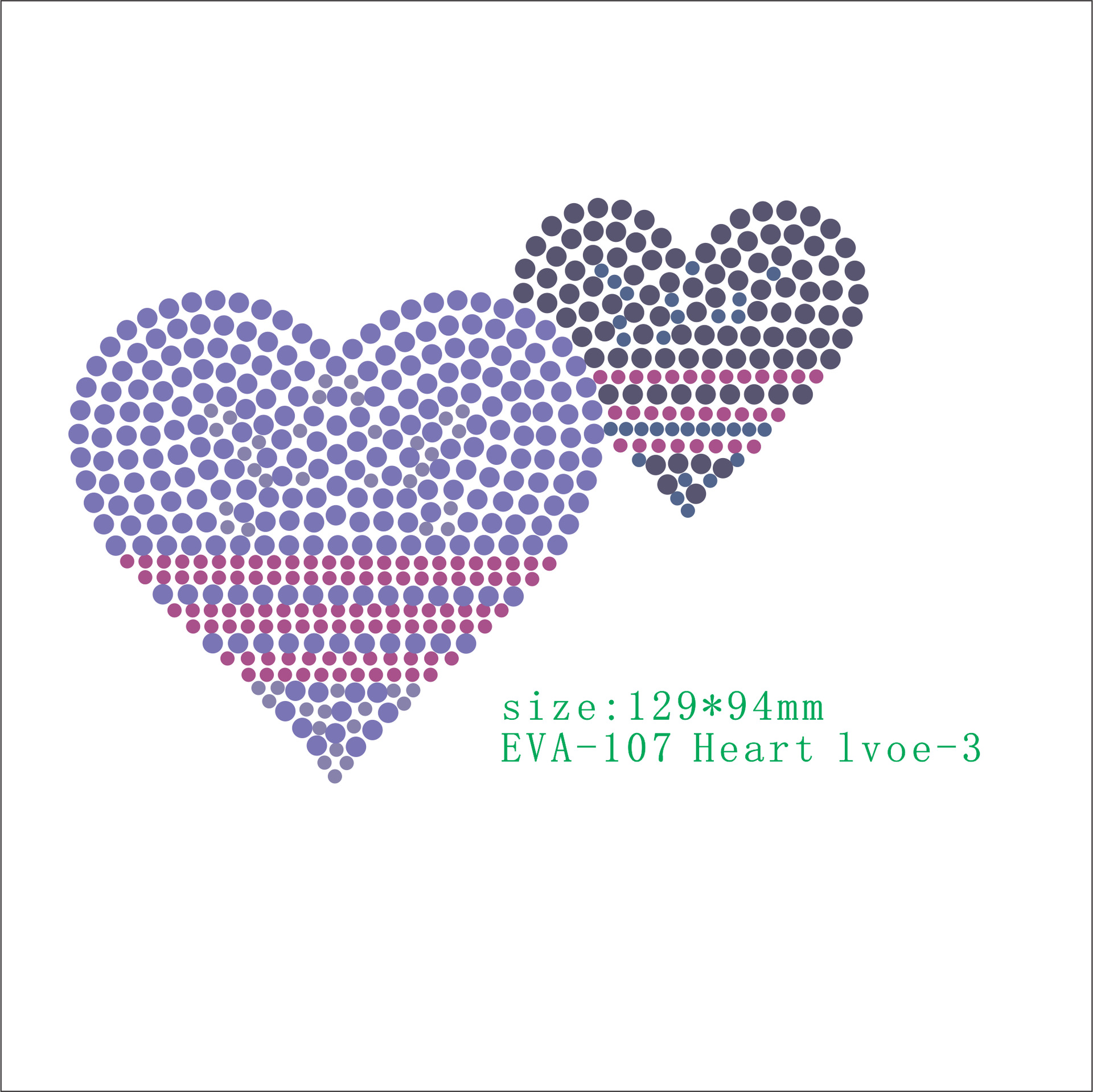 Multicolor Octagon Heart Heat Transfer, view 5