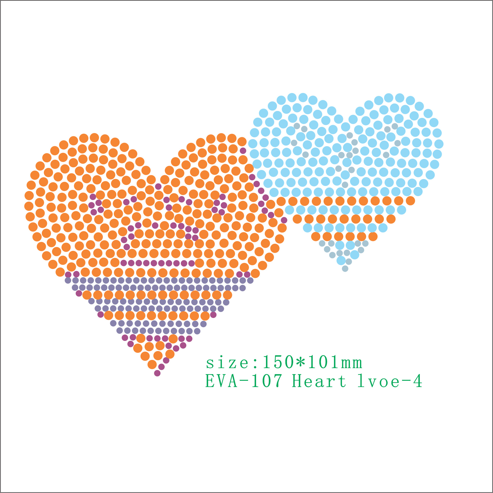 Multicolor Octagon Heart Heat Transfer, view 6