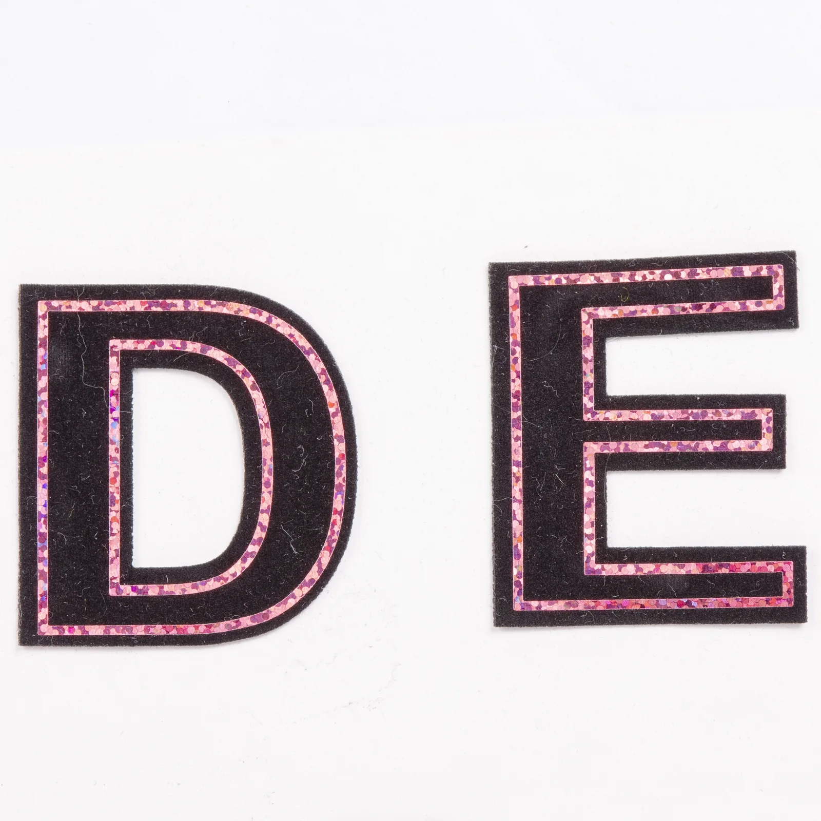 Black Letter Appliques with Pink Metallic Detail, view 4