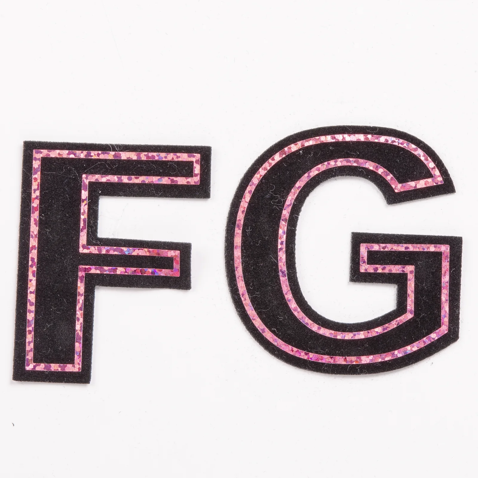 Black Letter Appliques with Pink Metallic Detail, view 5