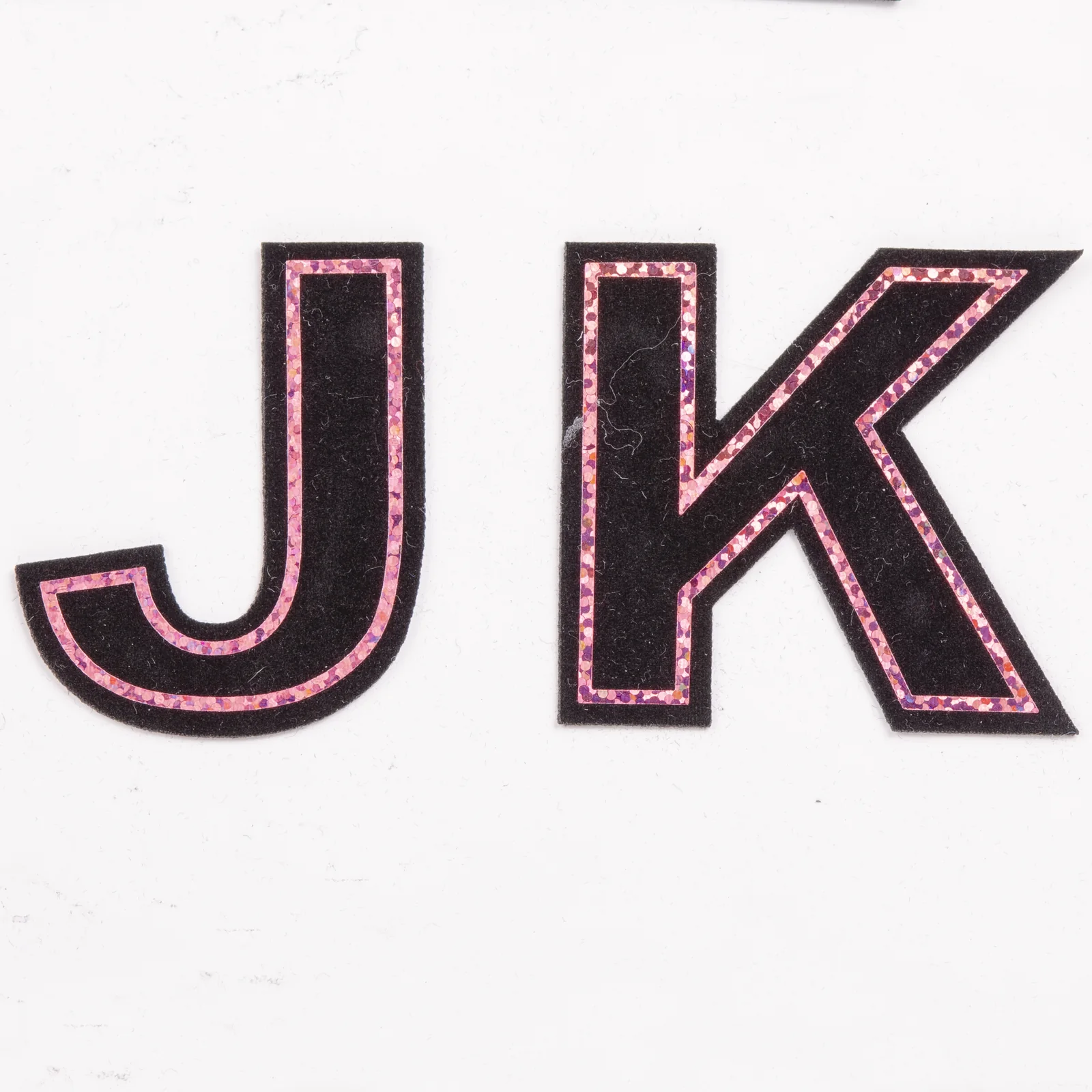 Black Letter Appliques with Pink Metallic Detail, view 7