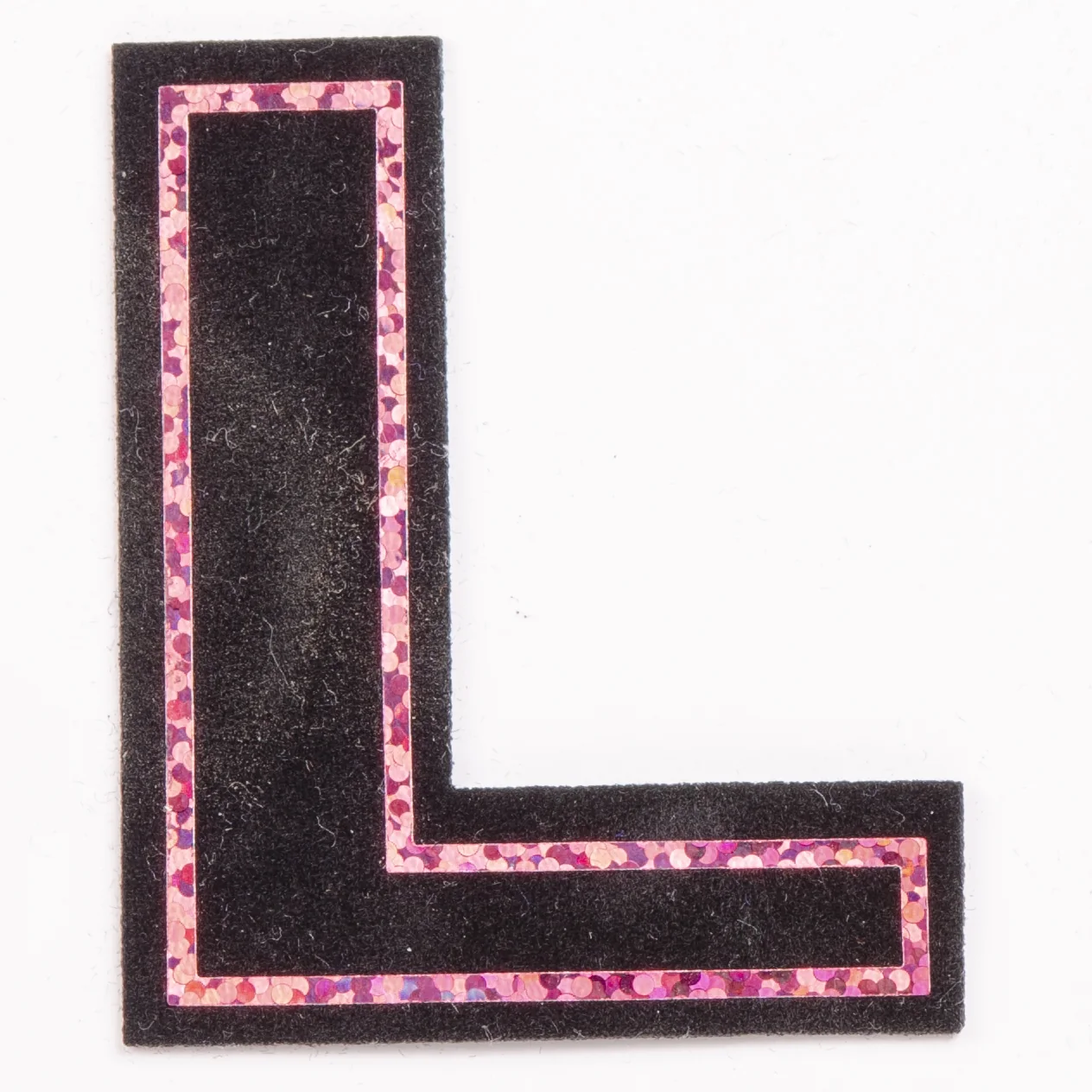 Black Letter Appliques with Pink Metallic Detail, view 8