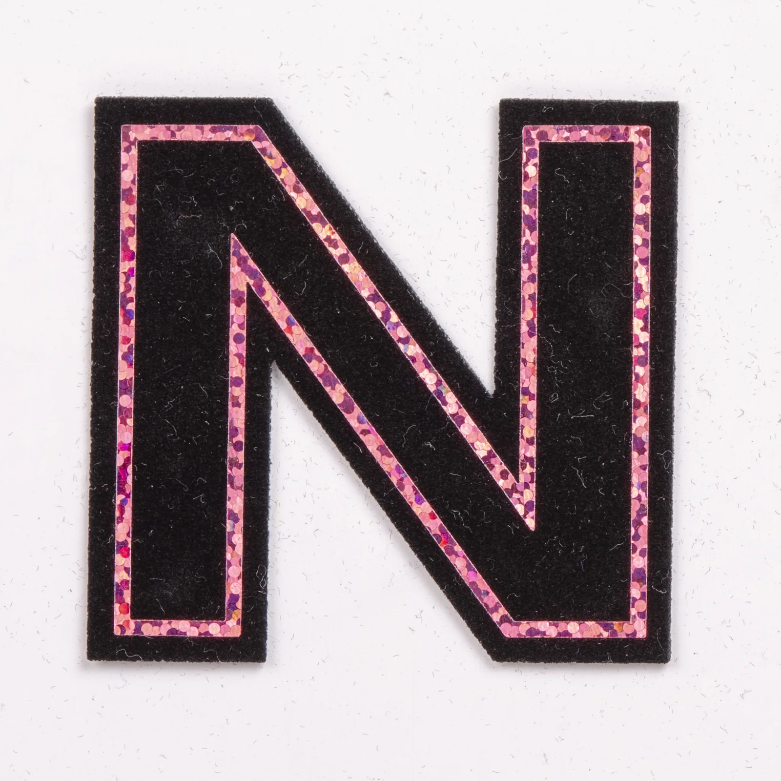Black Letter Appliques with Pink Metallic Detail, view 10