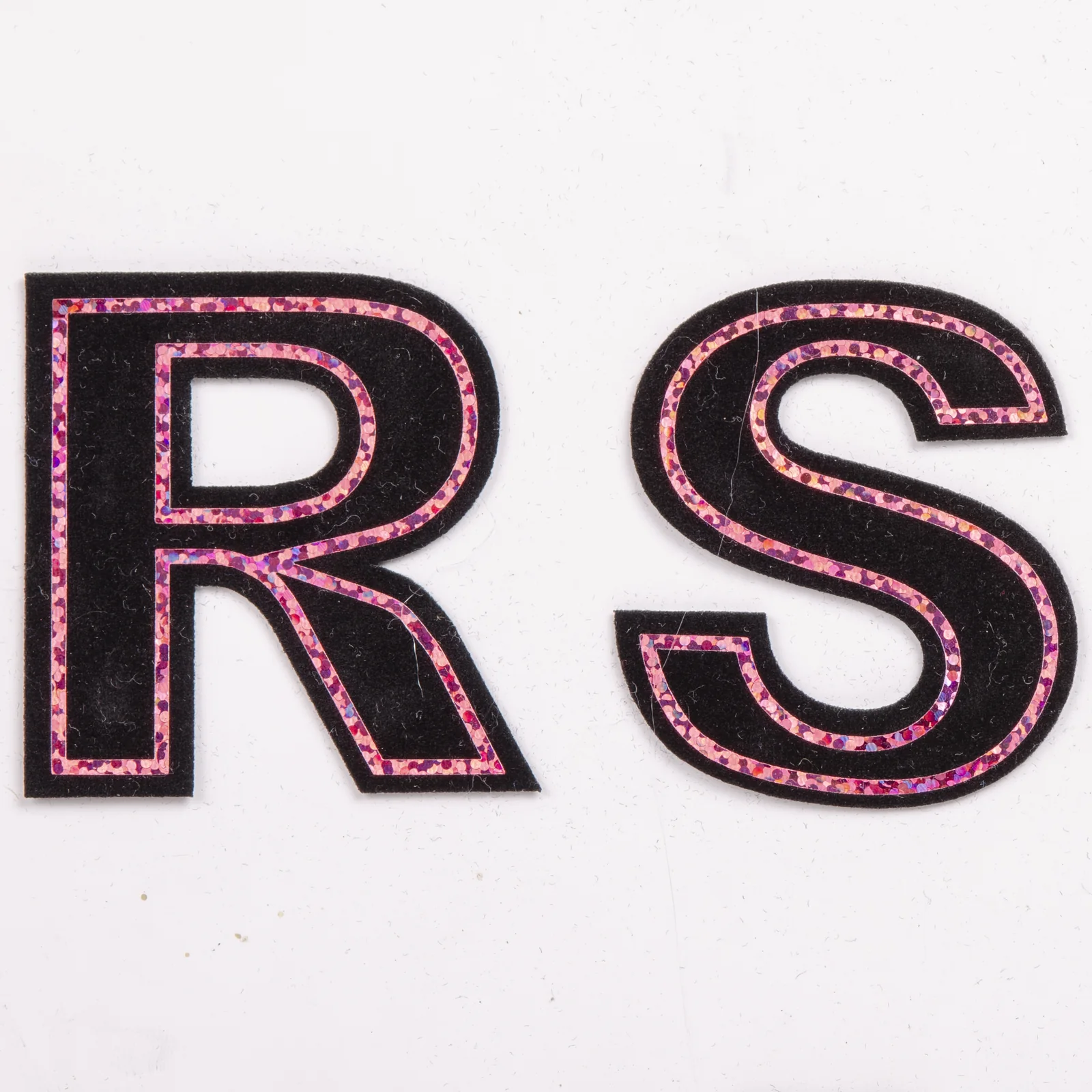 Black Letter Appliques with Pink Metallic Detail, view 14
