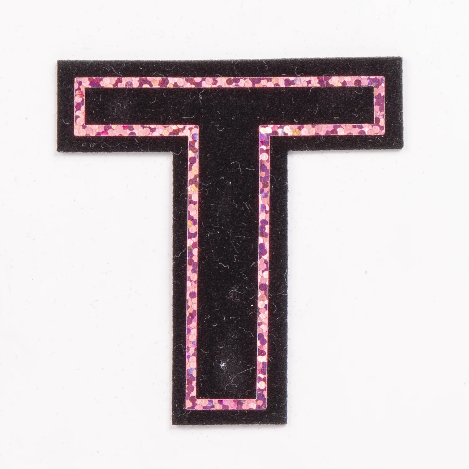 Black Letter Appliques with Pink Metallic Detail, view 15