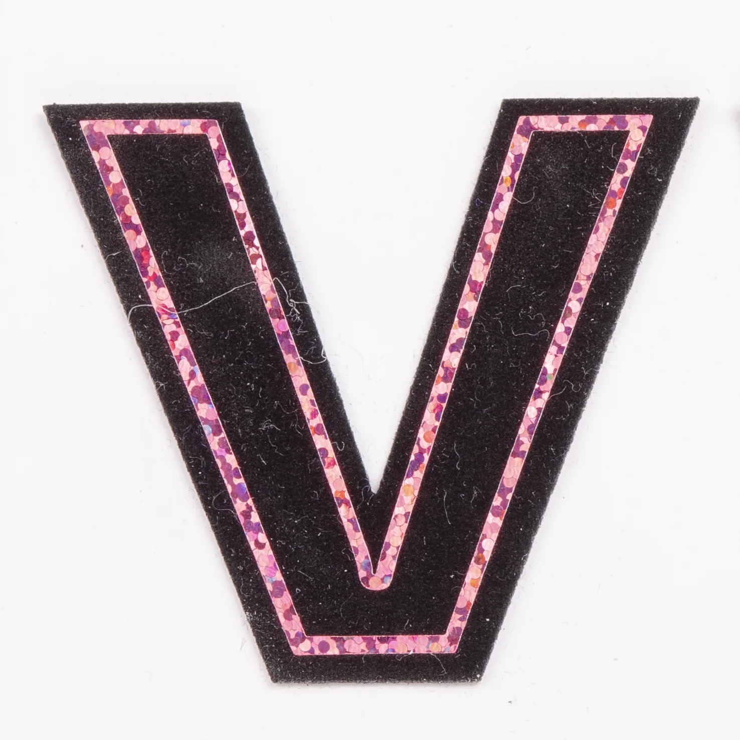 Black Letter Appliques with Pink Metallic Detail, view 17
