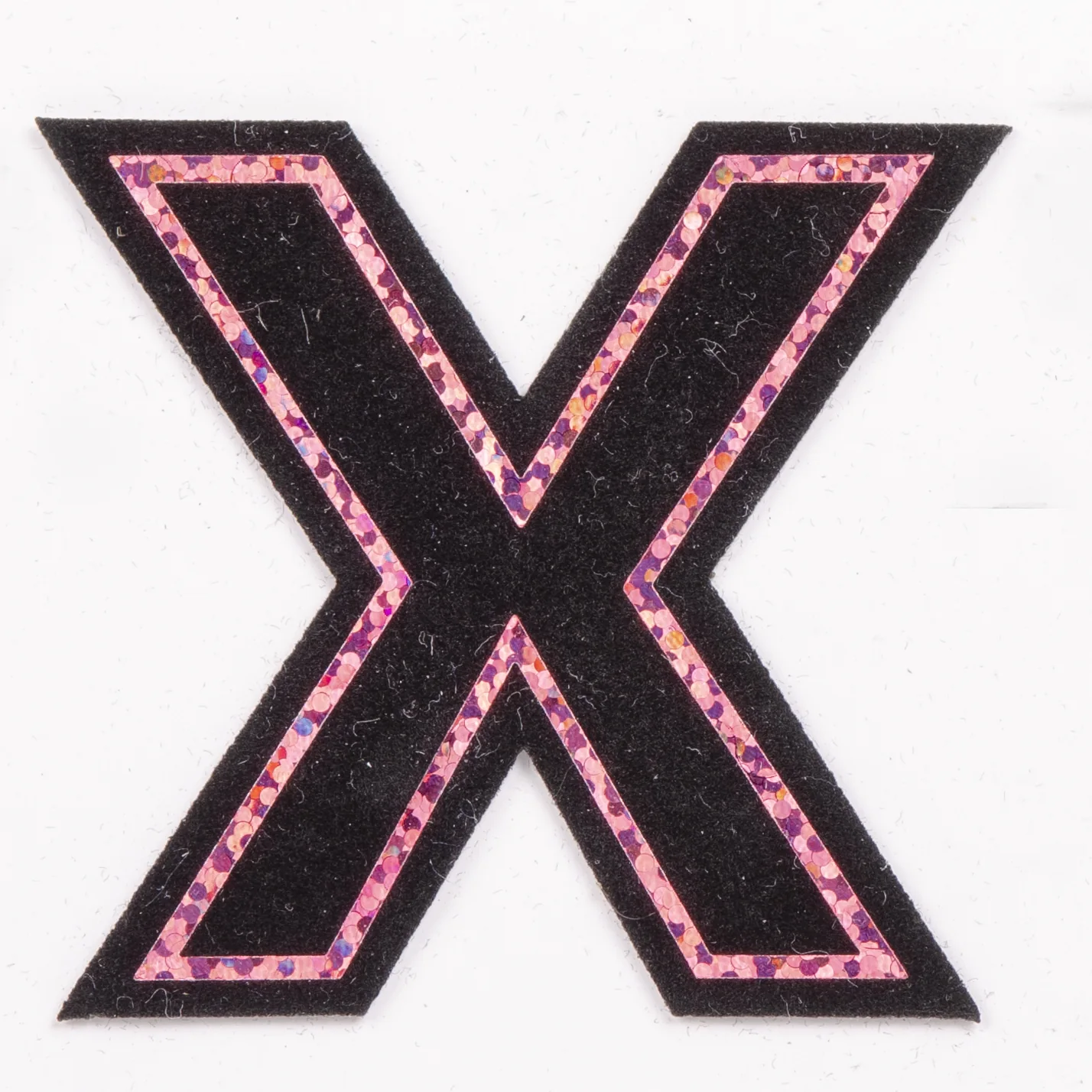 Black Letter Appliques with Pink Metallic Detail, view 19