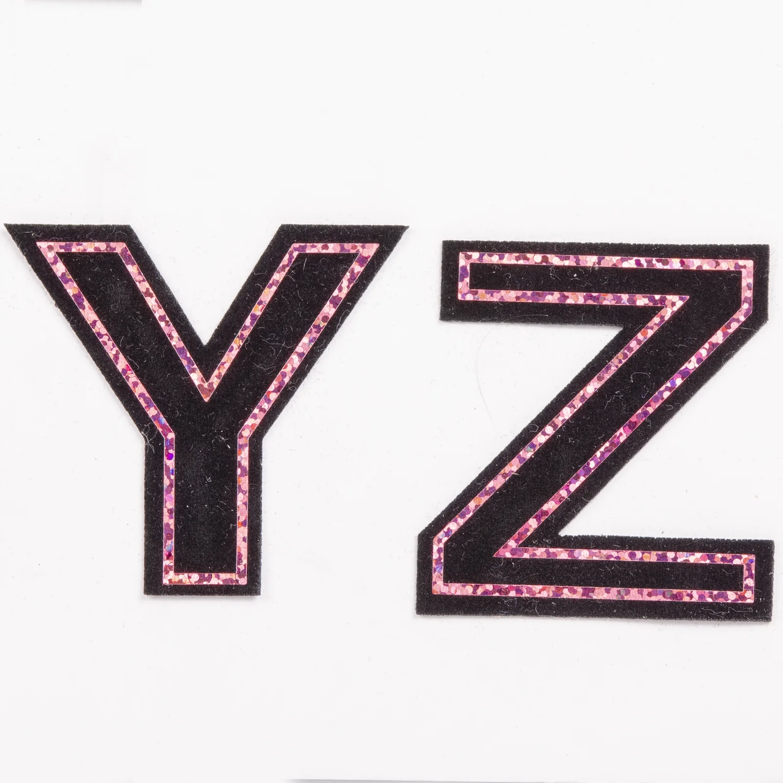 Black Letter Appliques with Pink Metallic Detail, view 20