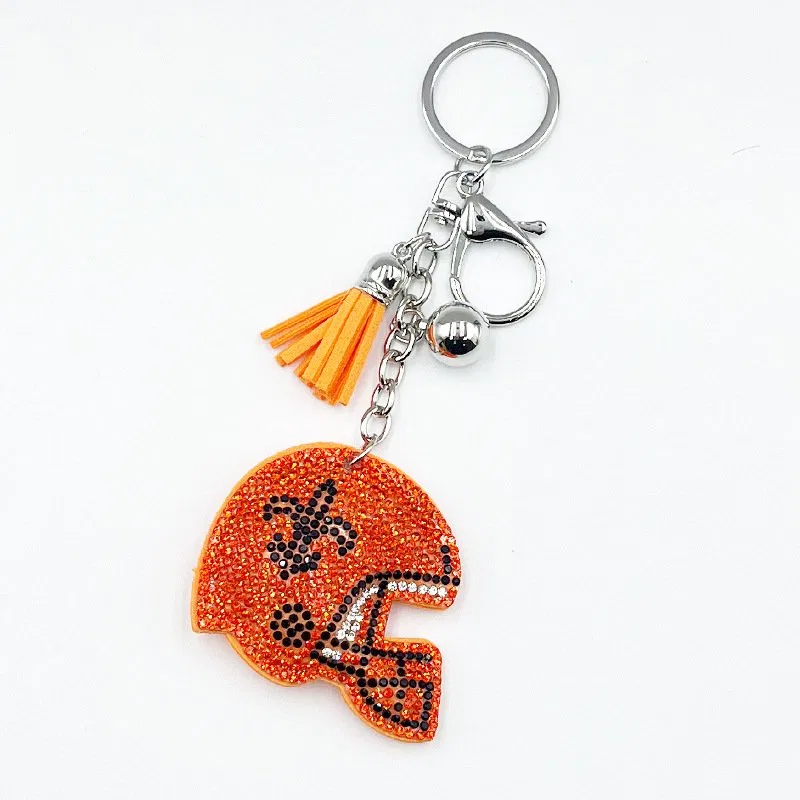Multicolor Crystal Football Helmet Charm, view 3
