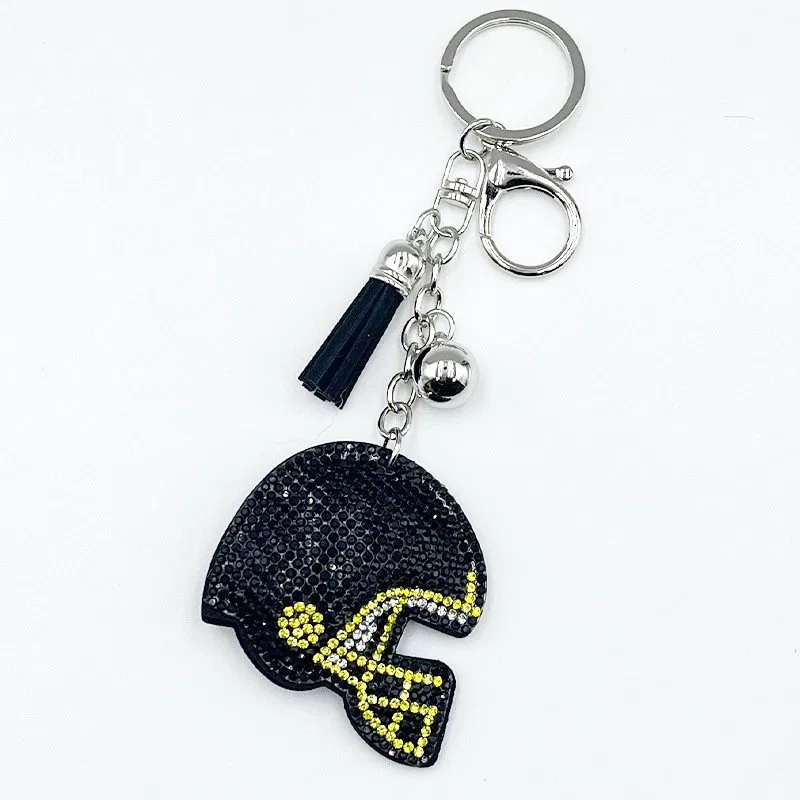 Multicolor Crystal Football Helmet Charm, view 5