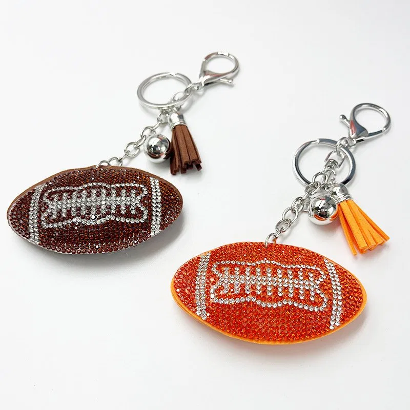 Brown-and-Orange Football Tassel Charms, view 2