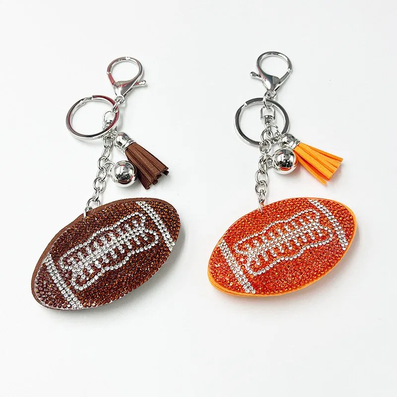 Brown-and-Orange Football Tassel Charms, view 3