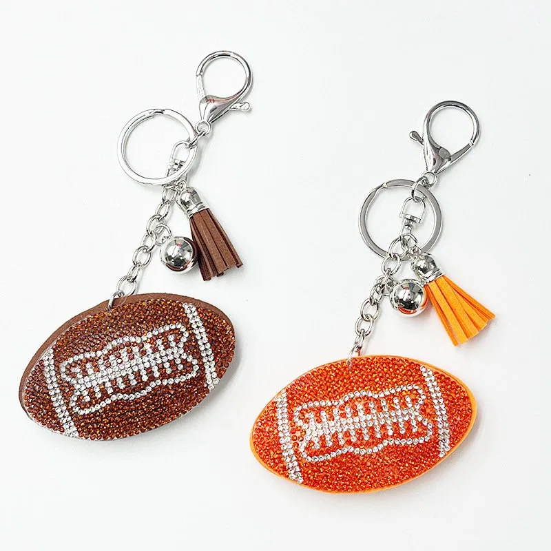 Brown-and-Orange Football Tassel Charms, view 4