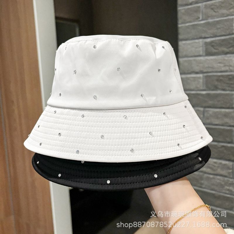 Satin-Look Rhinestone Bucket Hat, view 2